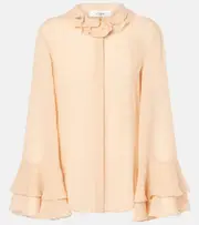 [Chloe] Chloé Silk georgette blouse AU 12 brown