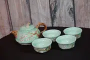 Plum Teapot and 4 Cups Tea Set - New