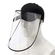 Protective Shield Hat Cap Pollution Dust Full Face HD Cover Adult Black