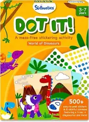 Skillmatics Art Activity Dot It - Dinosaurs, No Mess Sticker Art for Kids, Craft