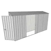 Build-a-Shed 0.8 x 3.7 x 2m Hinged Door Tunnel Shed With Double Sliding Side Doors - Zinc