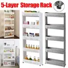 3/4/5 Tier Slim Slide Out Storage Trolley Cart Rack Holder For Kitchen Bathroom