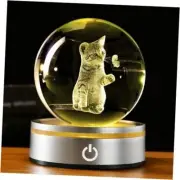 Crystal Ball Cat Lover Gifts for Women Figurines Home Decor Cat 3D Cat