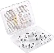 Lasuroa Acrylic 6-Sided Crossword Solitaire Dice Game with 12 Letter Dice and Case - Alphabet Dice Game Dice Word Games for Camping Games