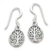 STERLING SILVER ROUNDED TREE OF LIFE EARRING