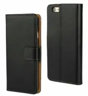 For iPhone SE 2020 2022 Black Real Genuine Leather Wallet Card Slot Case Cover