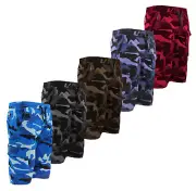 Boys Elastic Waist Drawstring Cotton Blend Army Camouflage Kids Cargo Shorts