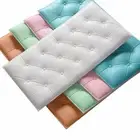 23.6x11.8in 3D Leather Cladded Decor Wall Panel, Shockproof Peel&Stick Sticker