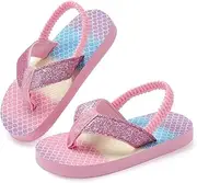 [Kinghealth] Toddler Flip Flops Girls & Boys Sandal Kids Flip Flop with Back Strap for Summer and Beach