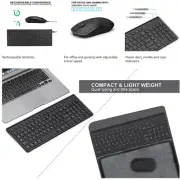 Wireless Keyboard Mouse Combo 2.4G Ultra Slim Full Size Rechargeable Office Home