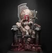 UNPAINTED Red Sonja Sonya Diorama 3d Printed Model Kit