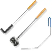 3Pieces Fryer Cleaning Tools,Stainless Steel Deep Fryer Cleaning Tools,Basket Fryer Brush,Air Fryer Photo Color