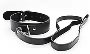 Fineim BDSM Bondage Collar with O-Ring Leather Collar with Leash Chains Collar SM Collars Restraints Sex Set Adjustable BDSM Sex Toy Restraints Necklace Cosplay Sex Toys