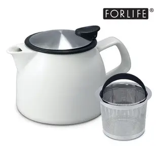 美國FORLIFE貝爾陶瓷茶壺 帶過濾網家用辦公茶具 濾茶器無鉛茶杯