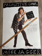 VINTAGE POSTER: MICK JAGGER Primitive Cool (Original InStore Poster 1987)