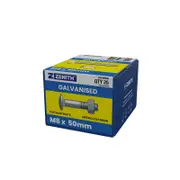 ZENITH M8 x 50mm Hot Dip Galvanised Cup Head Bolts & Nuts - 25 Pack