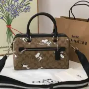 NEW Coach x Peanuts Snoopy Rowan Satchel Bag Hand Boston Tote C4118 Rare Japan