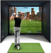 SimSpace Golf Simulator Enclosure with Impact Display Projection Screen, use with All Golf Launch Simulators and Monitors.