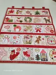 Embroided Christmas advent calender quilts