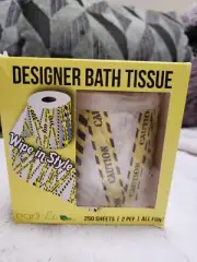 Designer Bath Tissue◇CAUTION TAPE "WARNING!"◇Wipe In Style Novelty Toilet Paper