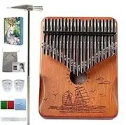 kalimba 21 Keys Thumb Piano – Solid Mahogany Finger Piano for Adults & Beginners, All-in-One Kit with Case & Tuning Hammer,Ergonomic Design & Ethereal Sound– Perfect Music Instruments for Gifts