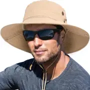 Sun Hats for Men Fishing Hat UPF 80+ Foldable Wide Brim Outdoor Hiking Beach Sum