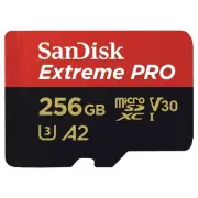 microSDXC 256GB SanDisk Extreme PRO UHS-1 U3 V30 4K Ultra HD A2 Compatible with