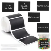 Rectangle Chalkboard labels 200pcs with 2 White Chalk Marker, Reusable Waterp...