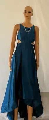 Blue Aidan by Aidan Mattox Cutout Stretch High/Low Gown Size 14 WTags