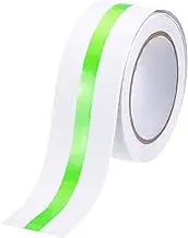 uxcell Anti Slip Traction Tape with Luminous Strip 5cm x 5 Meters Waterproof Non Skid Stair Treads Grip Tape for Indoor Stairs Step Outdoor Skateboard, White with Green