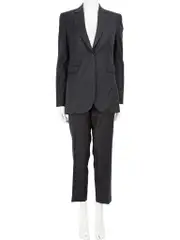 Black Wool Trouser Suit Set