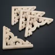 Unpainted Wood Carved Decal Corner Onlay Applique Furniture Home Craft Decor DIY