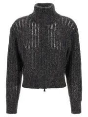 [Brunello Cucinelli] Brunello Cucinelli-Rustic Dazzling Net Maglioni Grigio-Donna M