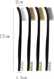 Professional All-Purpose Cleaning Set, Stainless Steel Brass Nylon Double-Ended Brushes, Wire Scratch Brush For Hard-To-Reach Spaces And Aggressive