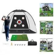 Golf Practice Net with Golf Mat, Golf Hitting Aid Nets 10x7FT for Backyard Dr...