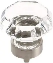 [Amerock] BP55268CG10 Traditional Classics 1-516 in. (33mm) Crystal Cabinet Hardware Knob, Cabinet Handle, Satin Nickel - Pack of Ten