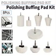 8Pcs Mix Buffing Polishing Pad Mop Cloth Wheel Buffer Pad Kit For Car Polisher