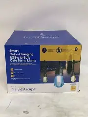 12-Light Outdoor 27.42 ft. Smart Plug-in Edison Bulb LED String Light NEW