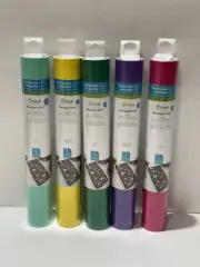 Cricut Premium Removable Vinyl Bundle Features 5 Brand NEW 12x48 Rolls Pink Teal