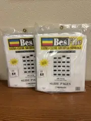 Lot Of 2 Beseler Besfile Ultra Clear 35mm Slide Archival Storage Pages 100 Pack