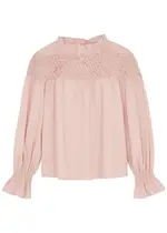 Merlette Majorelle Pink Smocked Cotton Blouse - Rose - M M
