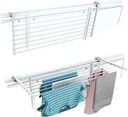 Foxydry Duo, Foldable Balcony Clothes Drying Rack, Outdoor Railing Clothes Airer in Stainless Steel and Duo Aluminum, for Patios, Balconies and Railings - Length 118 cm