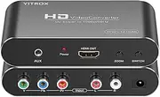 Component to HDMI Converter Upscaler, YPbPr to HDMI Converter Upscaler Support 1080P for Wii, PS2, PS3, Xbox 360, Blu ray Player, DVD and More