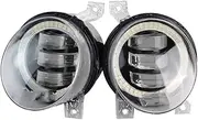 Headlight Assembly For VW For Scirocco 3/III 2008-2014 Car Front Fog Daytime Running Lamp Assembly 2 X For Angel Eye LED Fog Light For DRL Headlights(White and White)