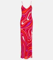 [Pucci] Pucci Marmo silk slip dress AU 10 multicoloured