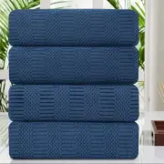 4 Piece Extra Large Bath Sheets - 35"x70" Oversized Jumbo 4 Pcs Bath Towel Navy