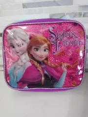 Disneys Frozen Sisters Forever Sparkle Zip Up Lunch Bag Brand New