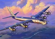 Zvezda - 1/144 Tupolev TU 95MS Bear - Plastic Model Kit, Red