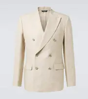 [Dolce & Gabbana] Dolce & Gabbana Double-breasted linen blazer AU 93 beige