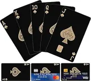 Credit Card Skin Cover Set - Royal Flush Credit Card Stickers - Elegant Debit Card Sticker - Waterproof PVC Cover Protects Card from Scratches - Fun Gift Idea for Husband, Wife, Friends - 5 Pcs